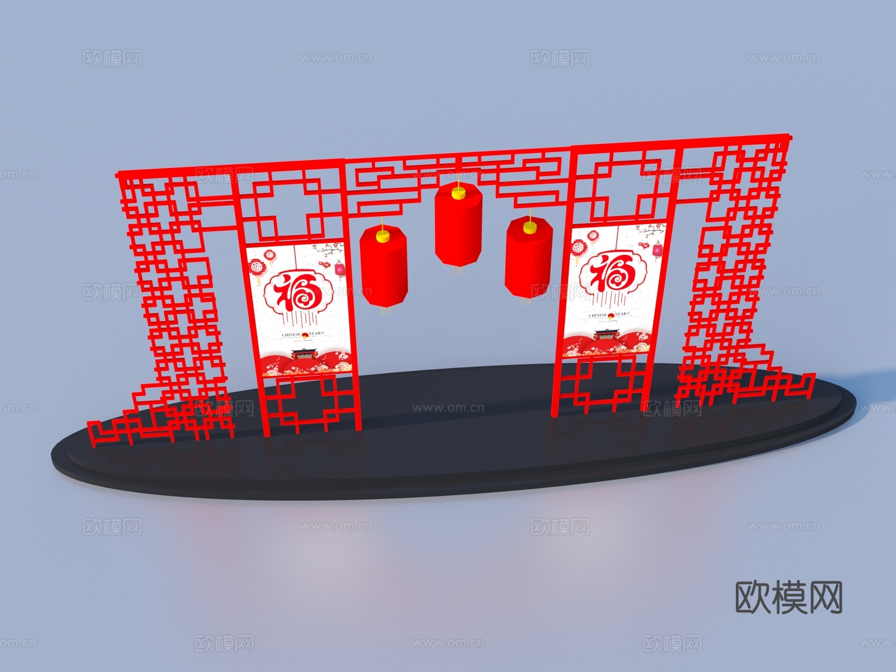 美陈门头 卡通门头3d模型