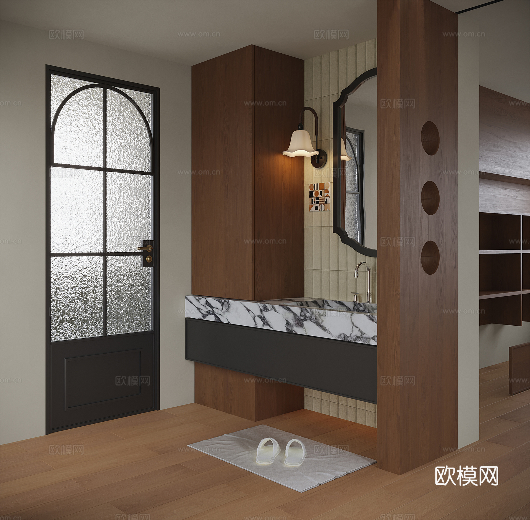 现代卫生间 洗手台 卫生间3d模型