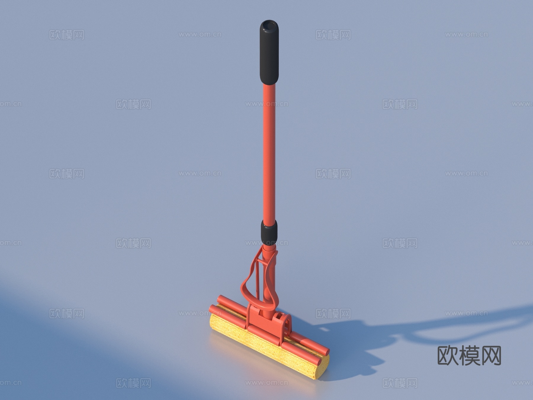 扫把 笤帚 长杆刷 清洁用品3d模型