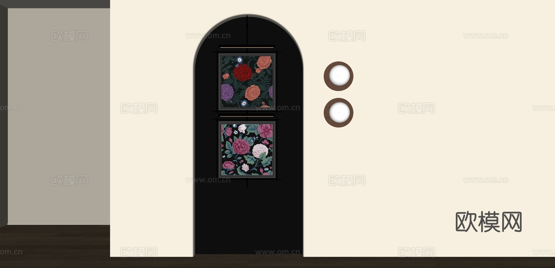 现代装饰画 复古装饰画su模型