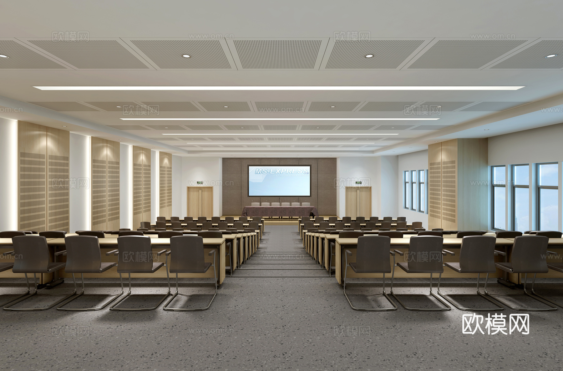 现代学校报告厅3d模型