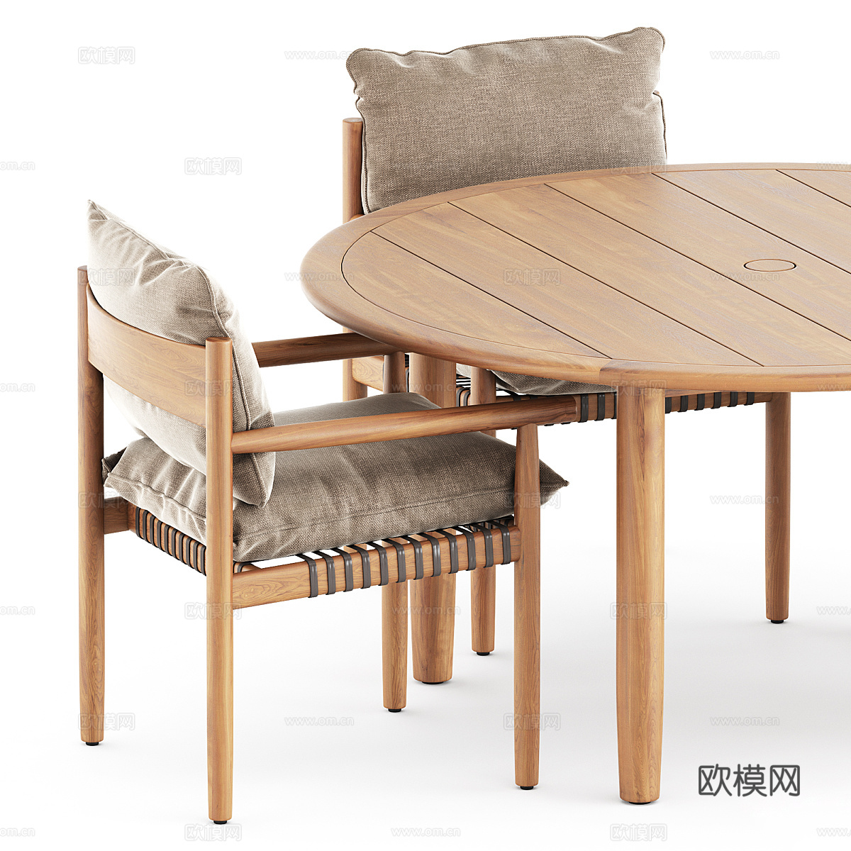 新中式户外休闲桌椅3d模型