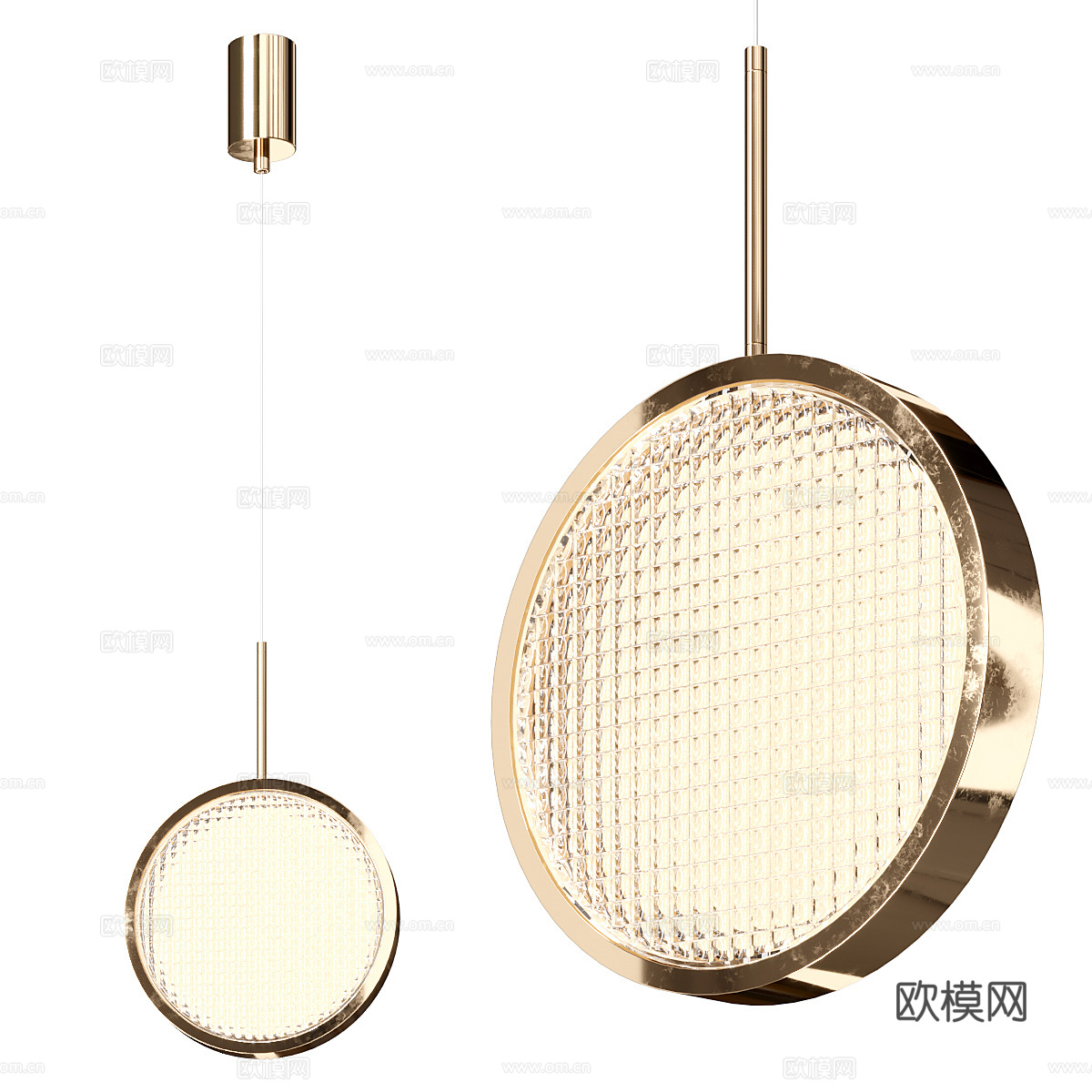 现代意式轻奢金属装饰小吊灯3d模型