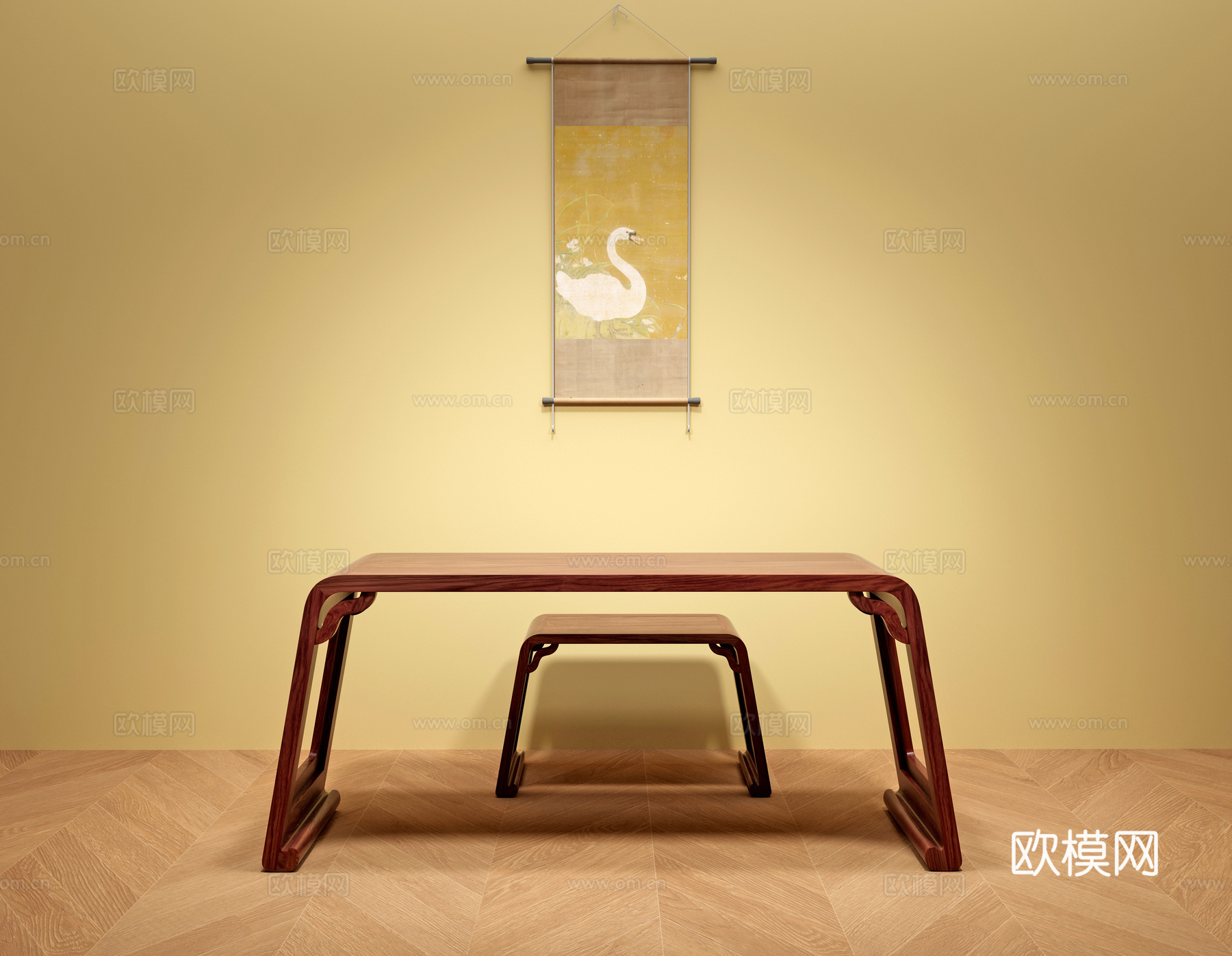 明式经典琴桌3d模型