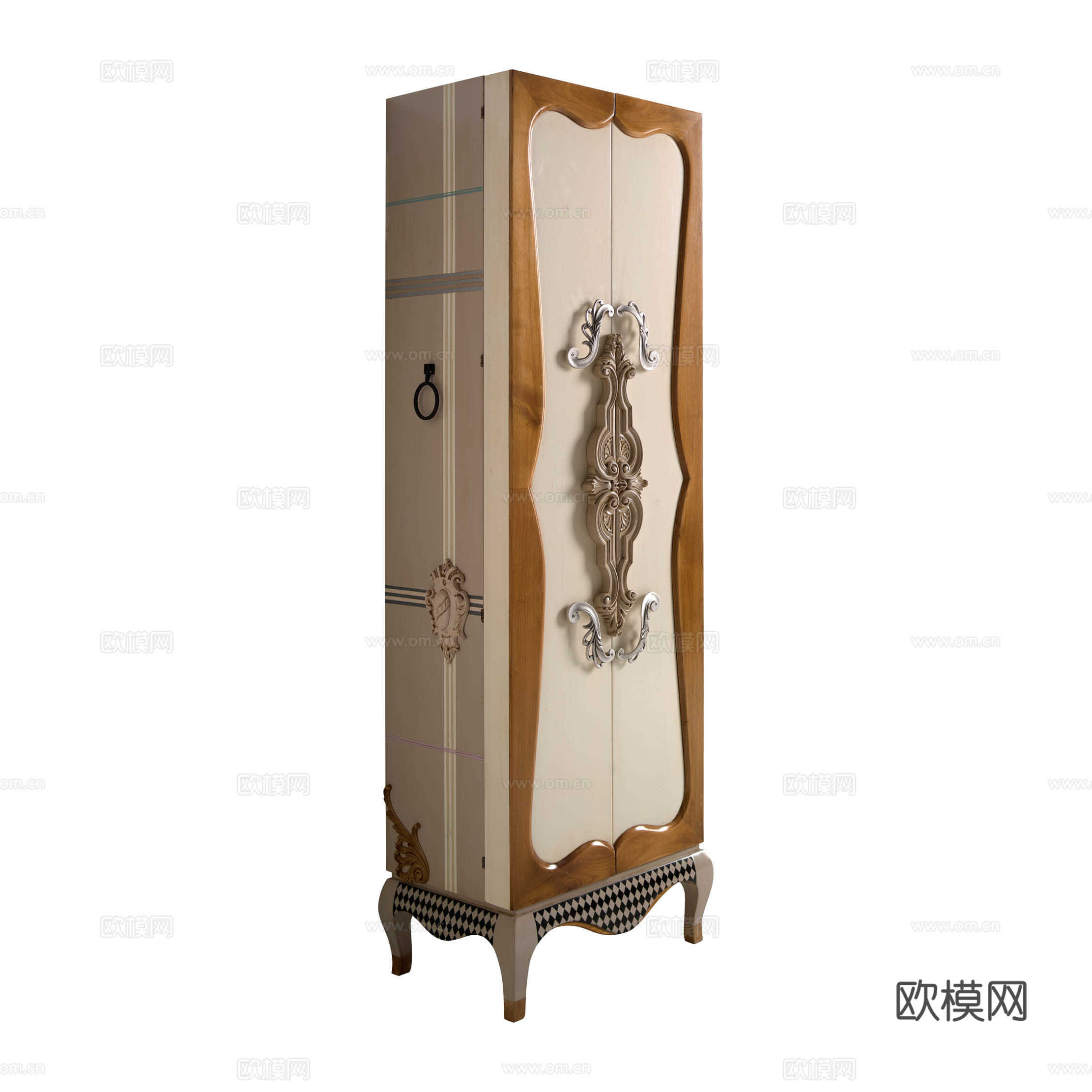 法式复古储物柜 欧式珠宝柜 北欧装饰储物柜su模型