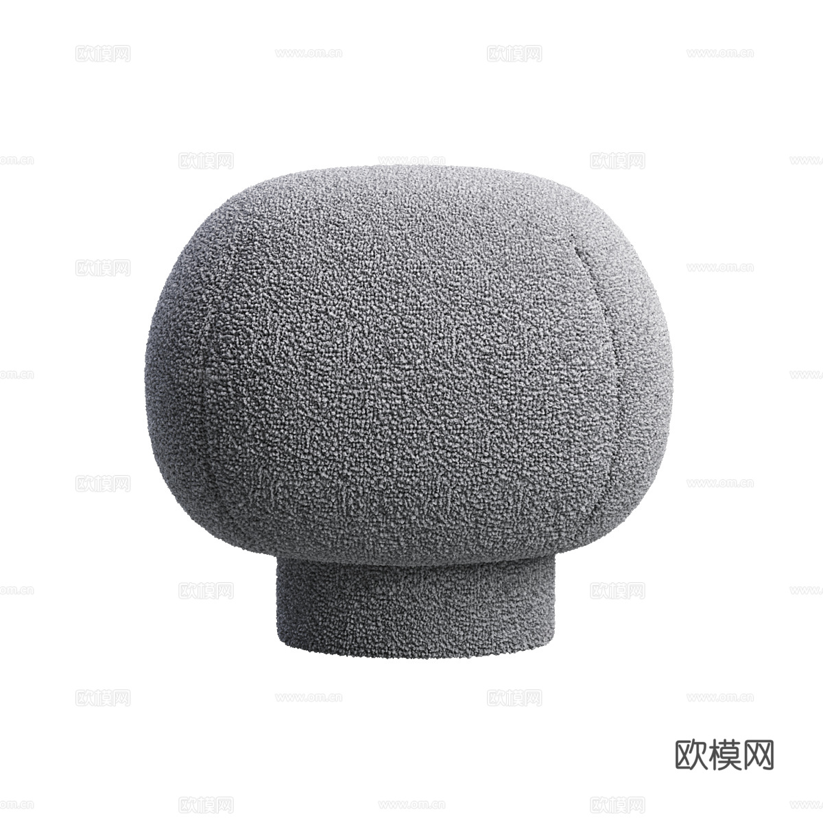 现代奶油风布艺圆凳3d模型