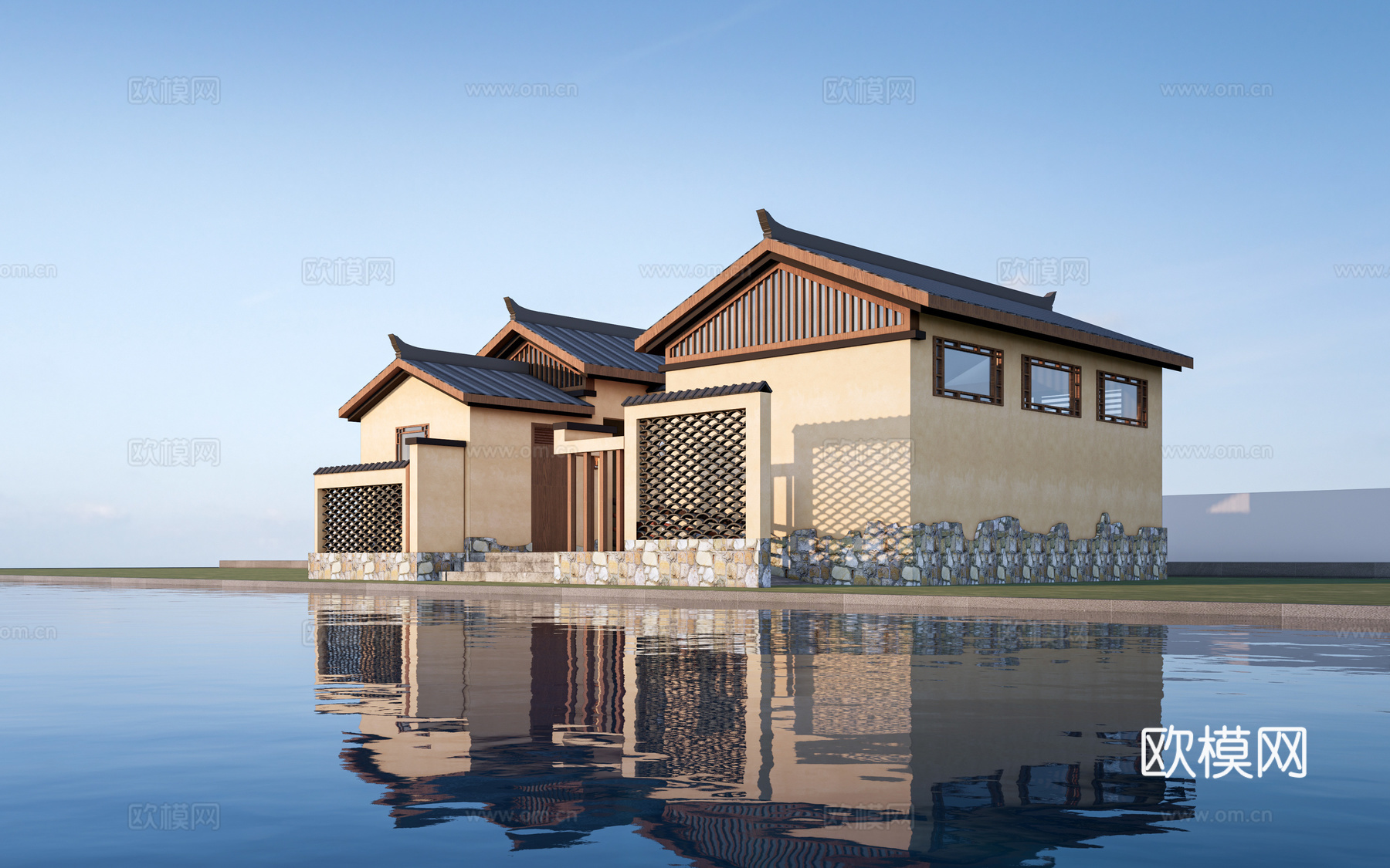 现代公厕建筑 厕所建筑 旅游厕所 公共卫生间su模型