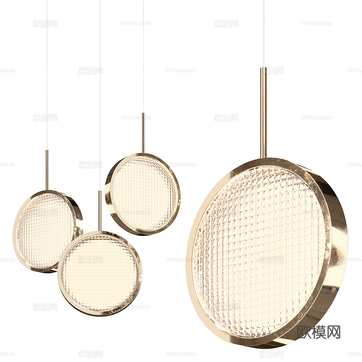 现代意式轻奢金属装饰小吊灯3d模型