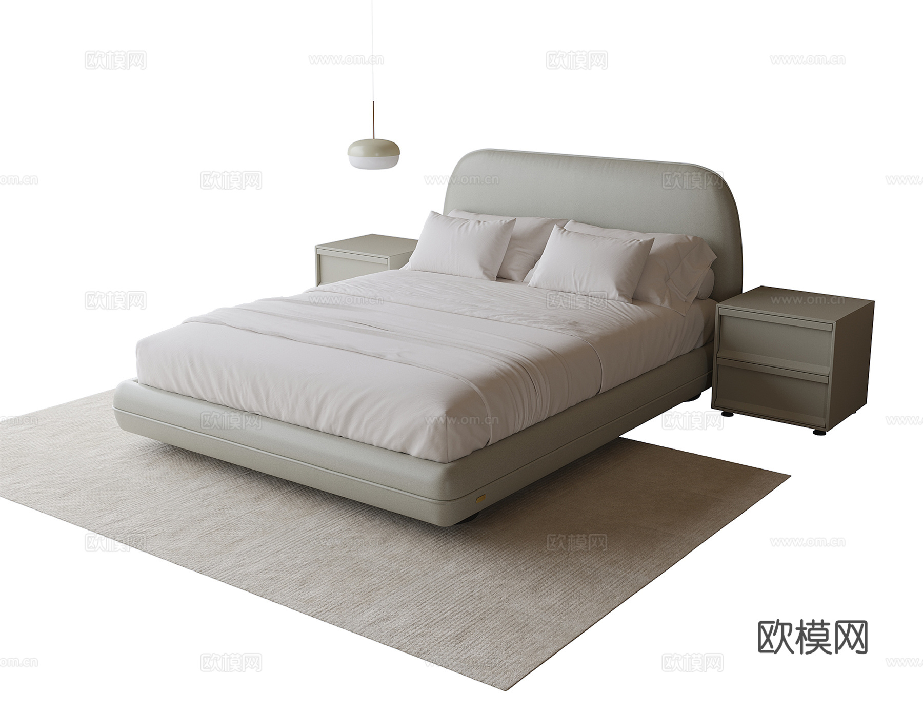 现代儿童床3d模型下载