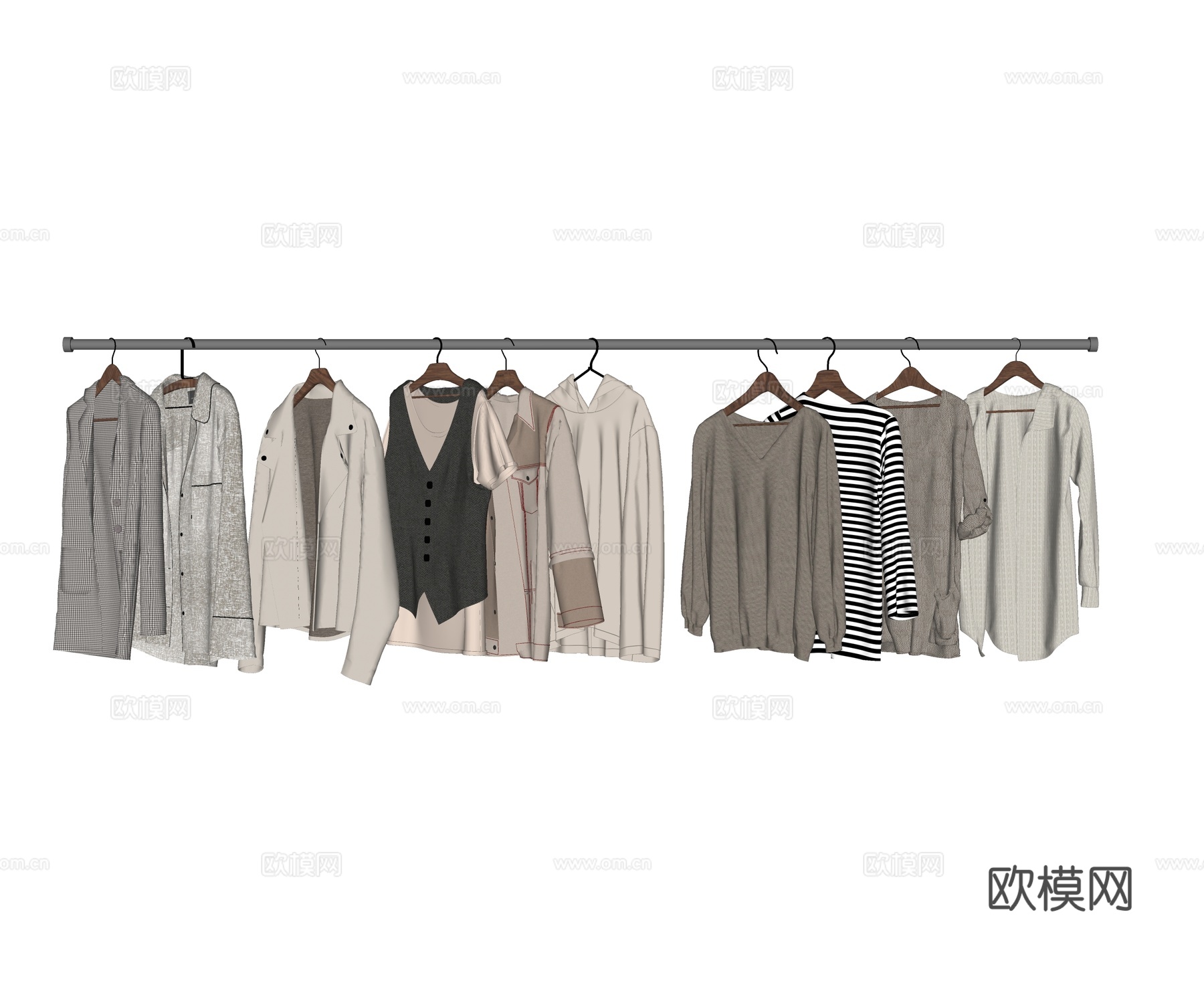 现代衣服su模型