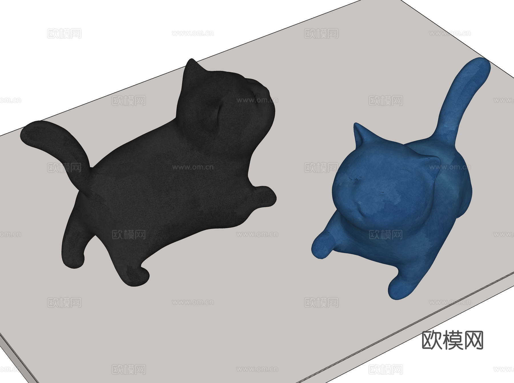 猫 卡通猫玩偶 猫玩具su模型