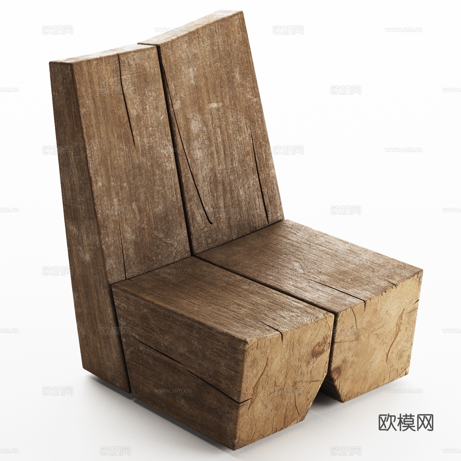 新中式侘寂木凳 休闲椅3d模型