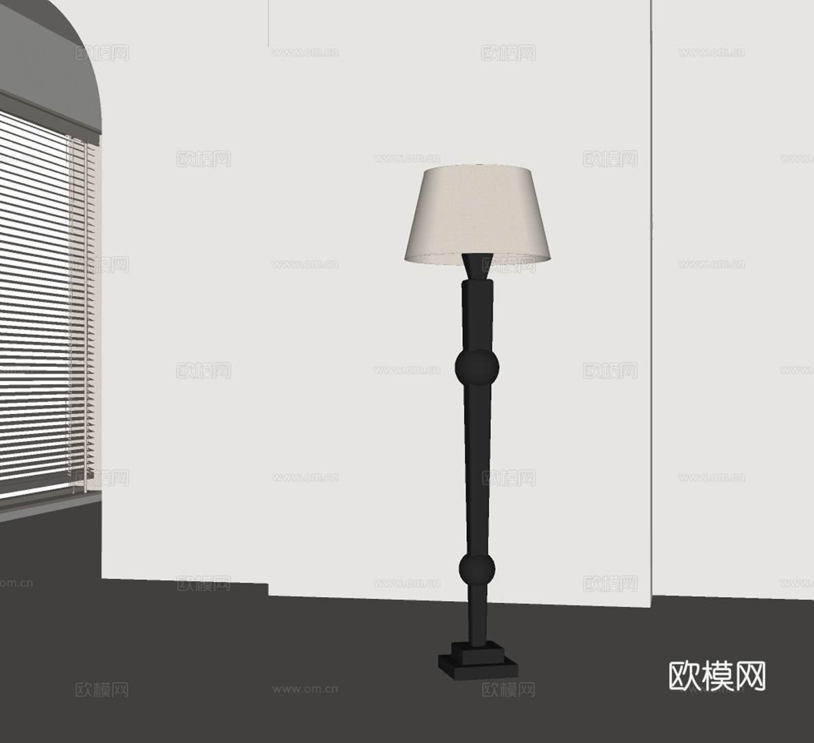 法式复古落地灯su模型