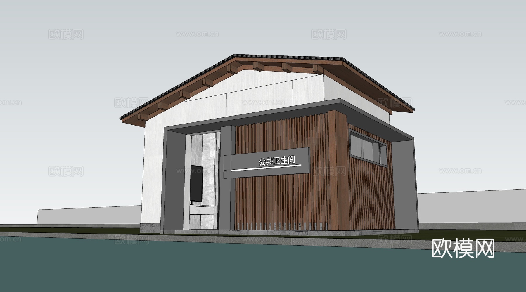 现代公厕建筑 厕所建筑 旅游厕所 公共卫生间su模型