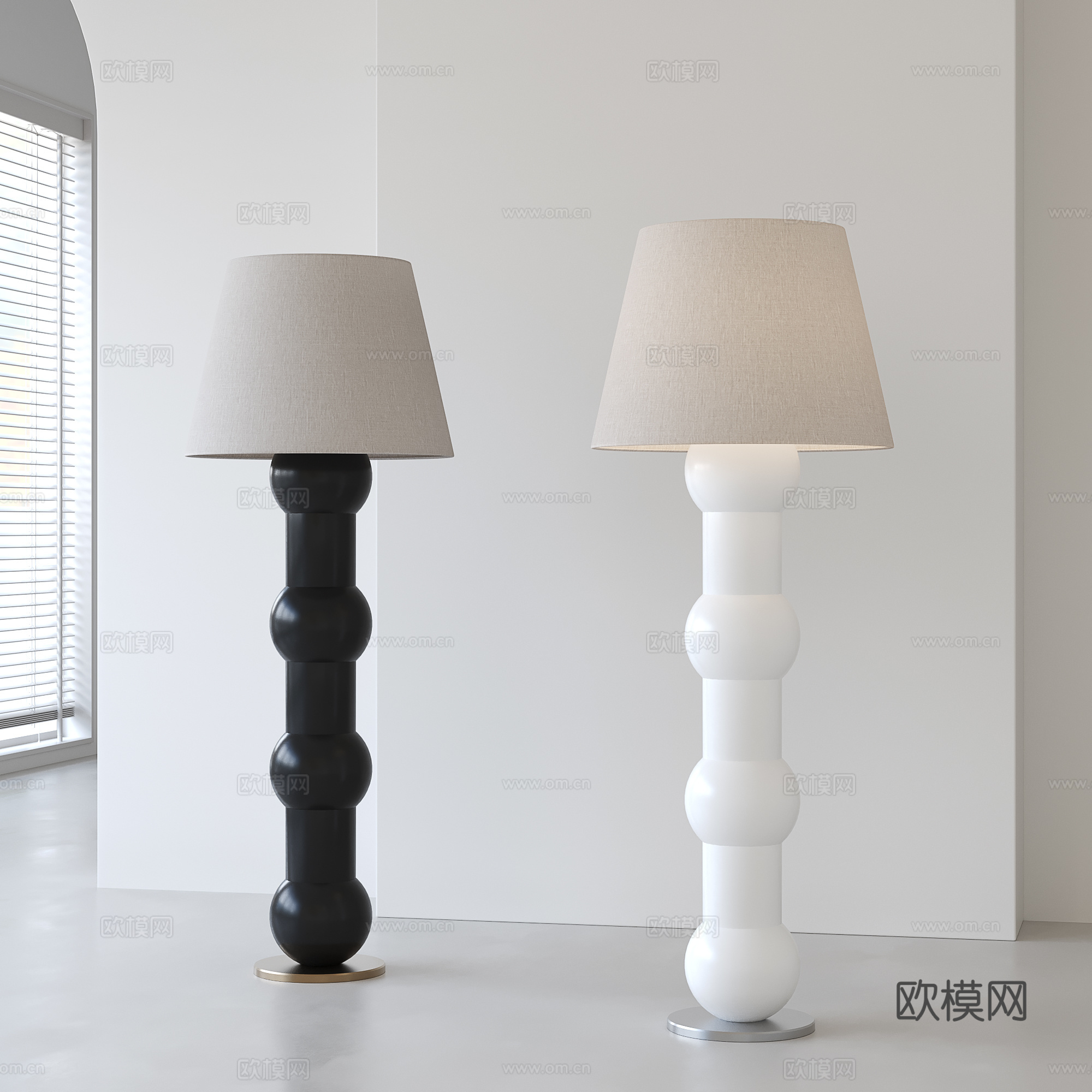 侘寂风简约落地灯3d模型