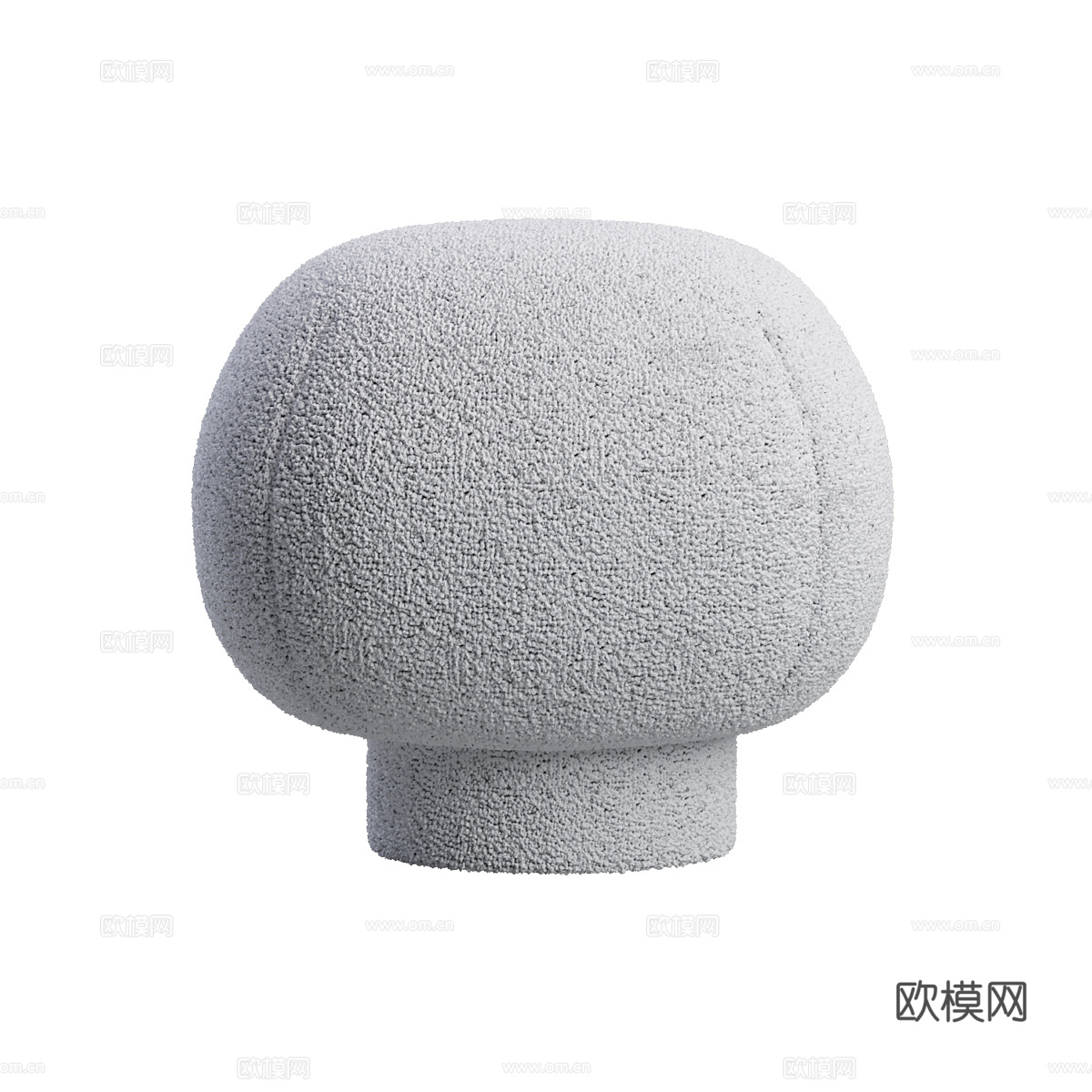现代奶油风布艺圆凳3d模型