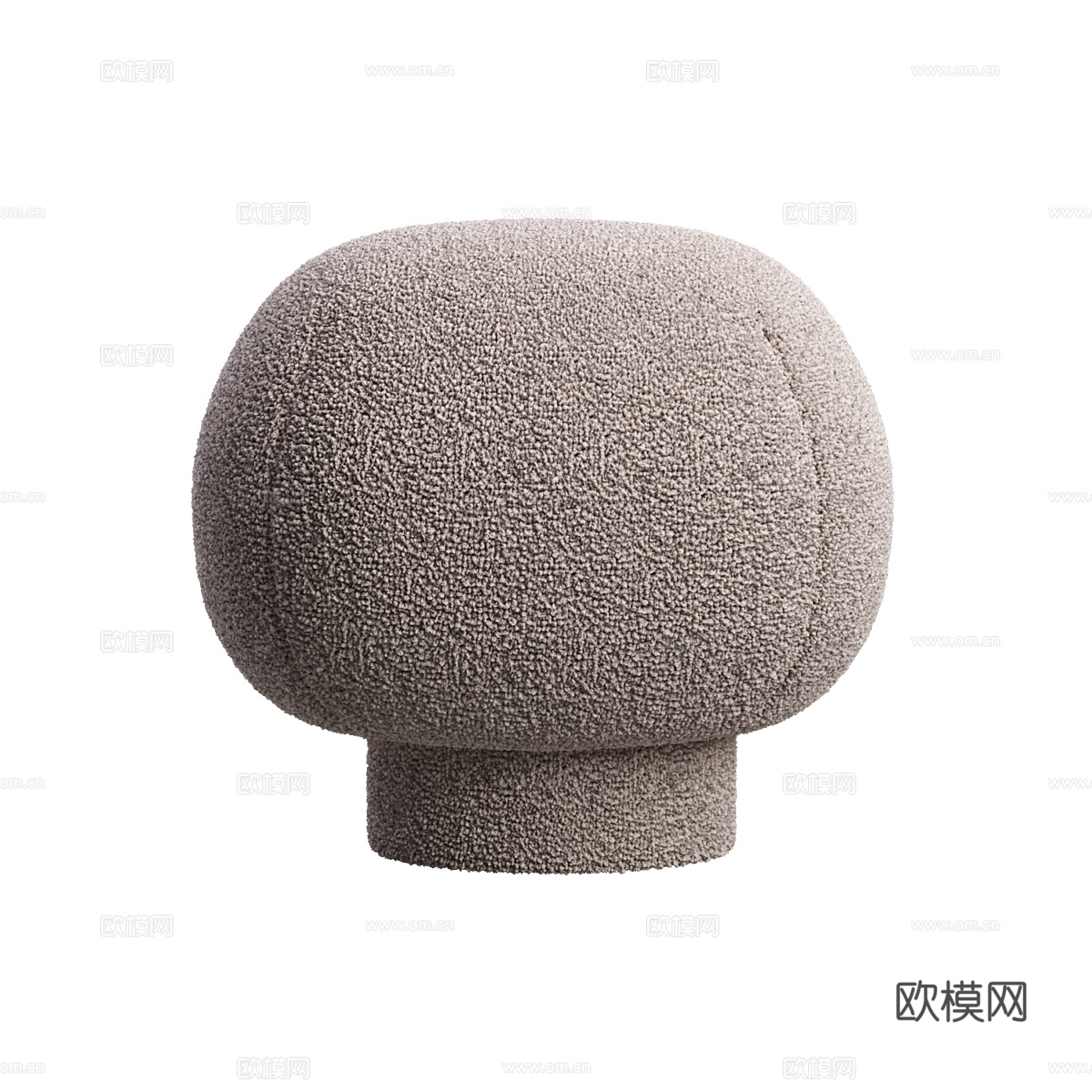现代奶油风布艺圆凳3d模型