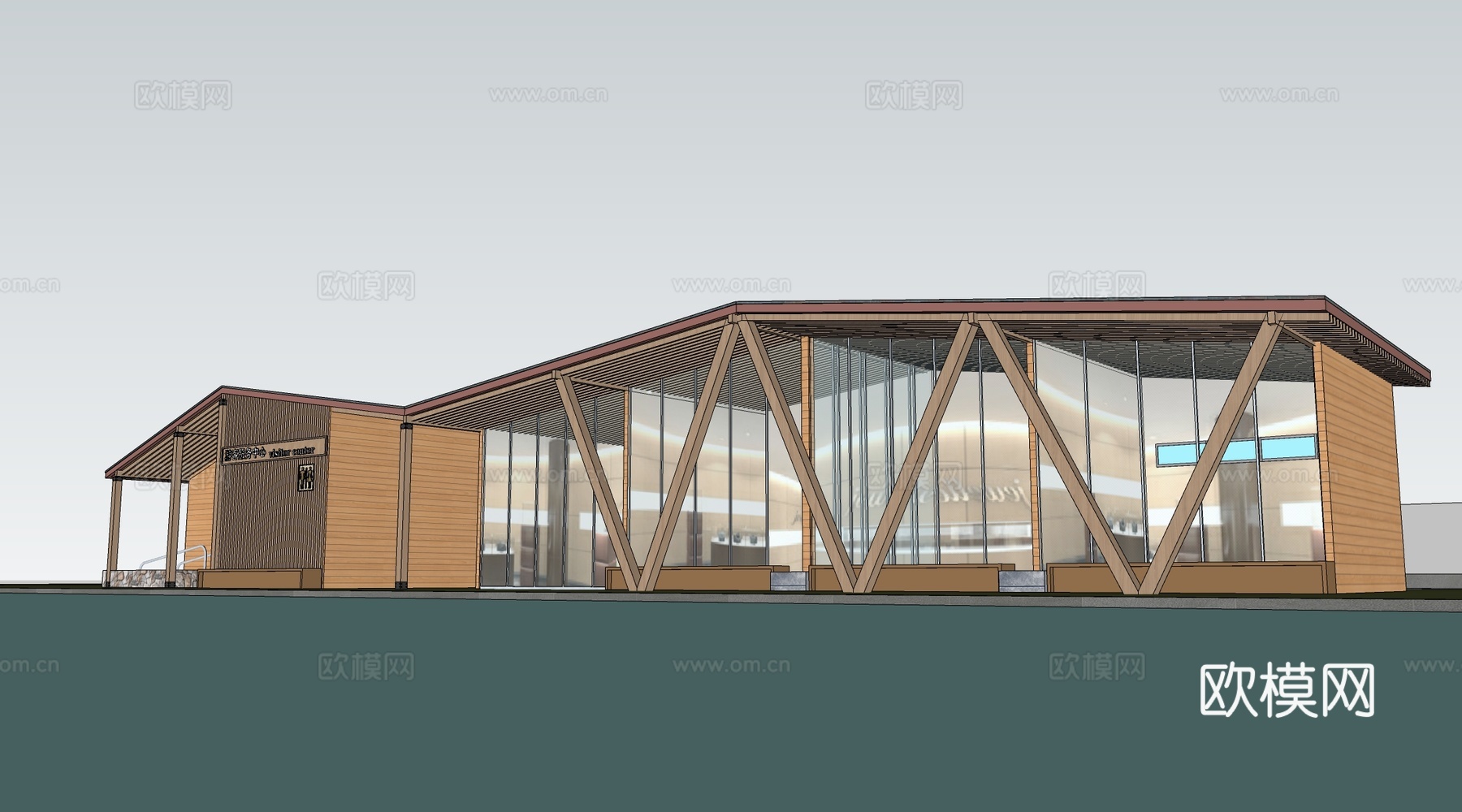 现代公厕建筑 厕所建筑 旅游厕所 公共卫生间su模型
