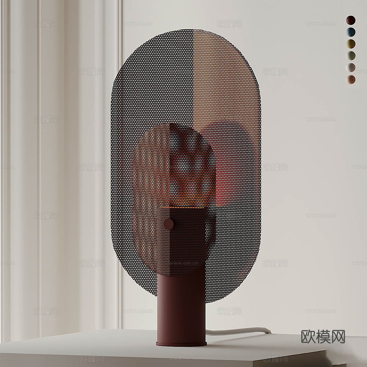现代极简滤镜台灯3d模型