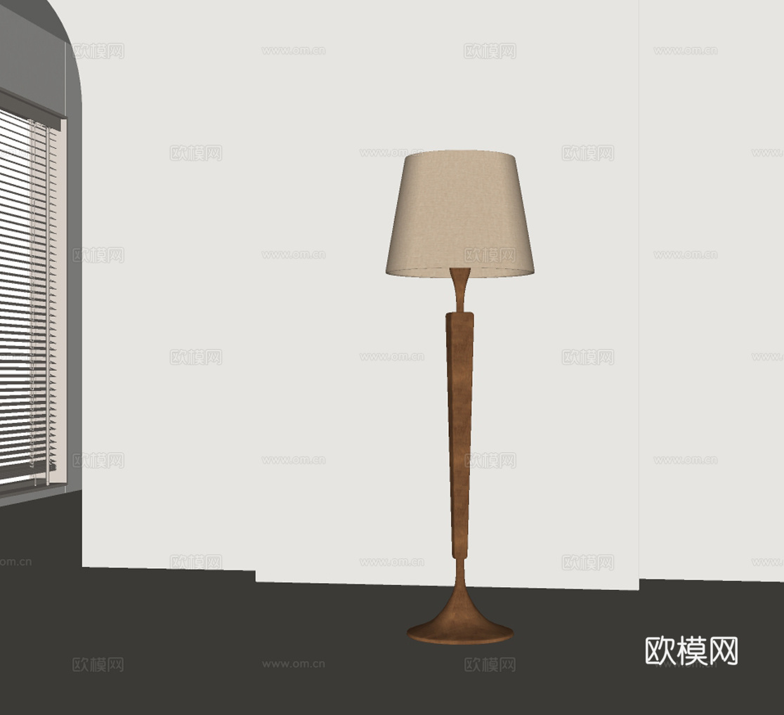 法式中古落地灯su模型