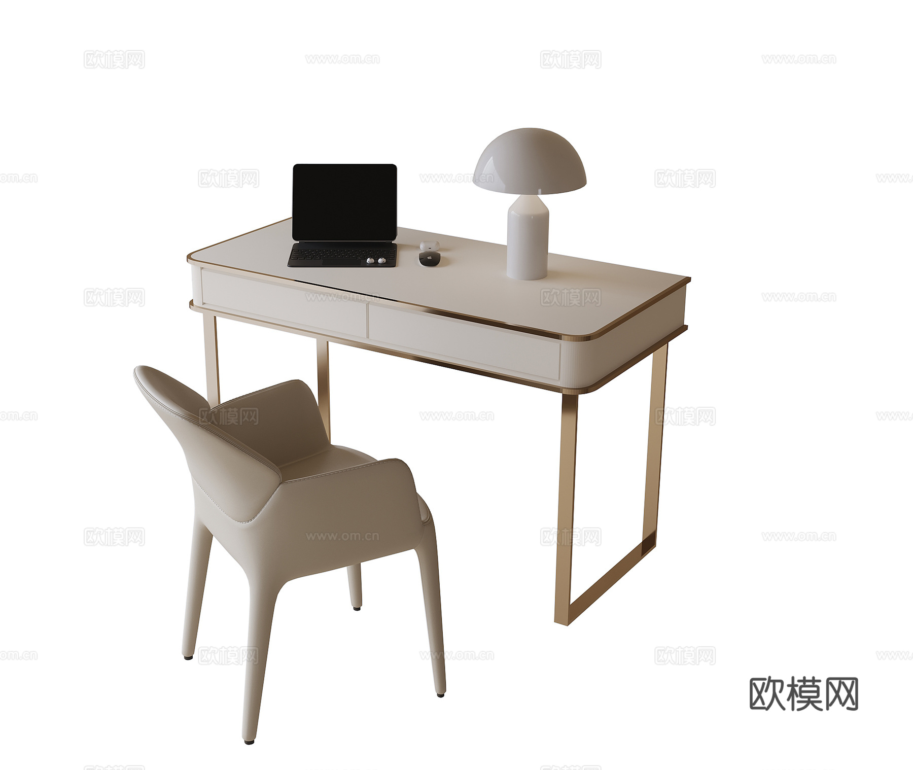 现代书桌椅 书桌su模型