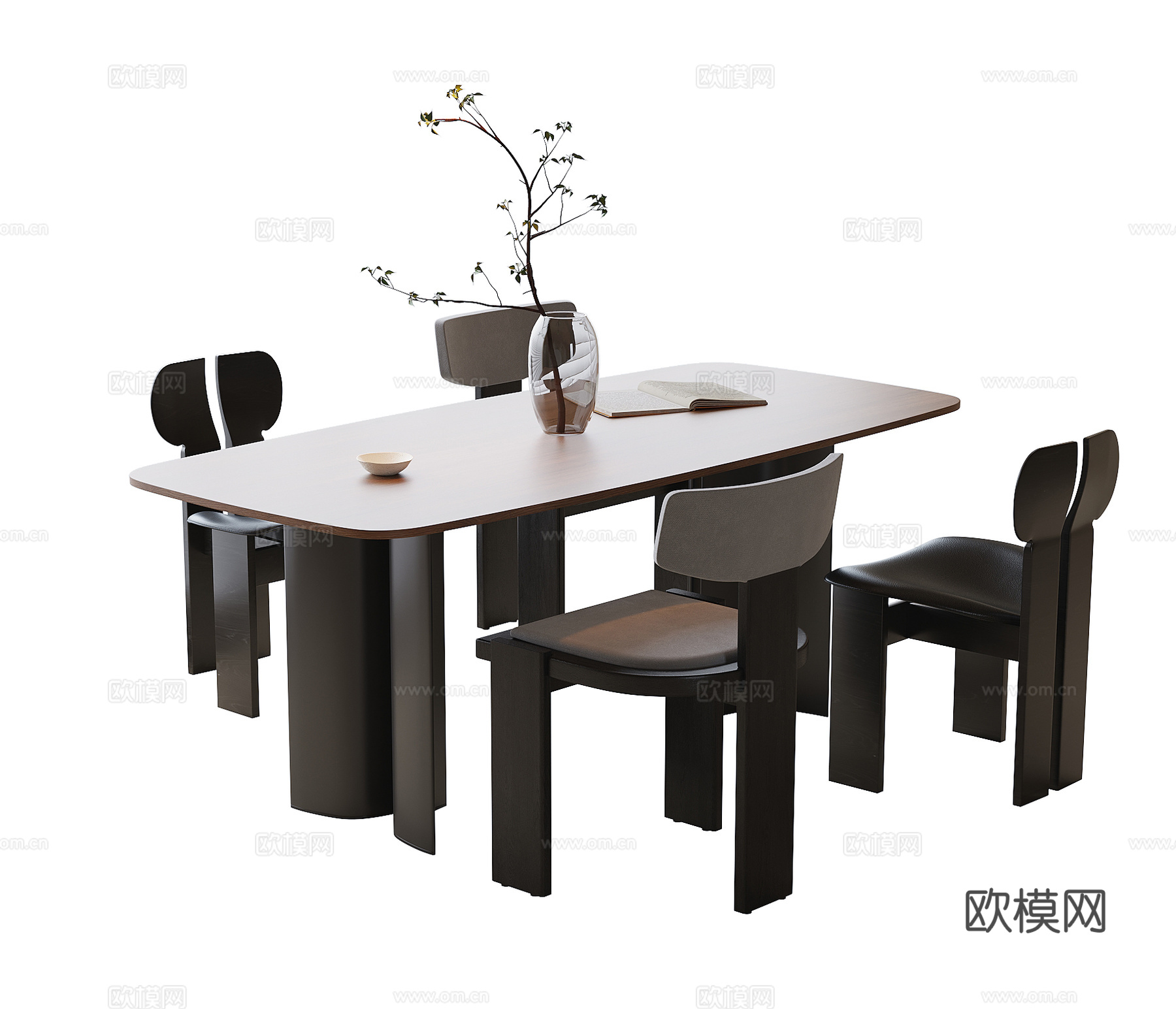 现代餐桌椅 餐椅 餐桌3d模型