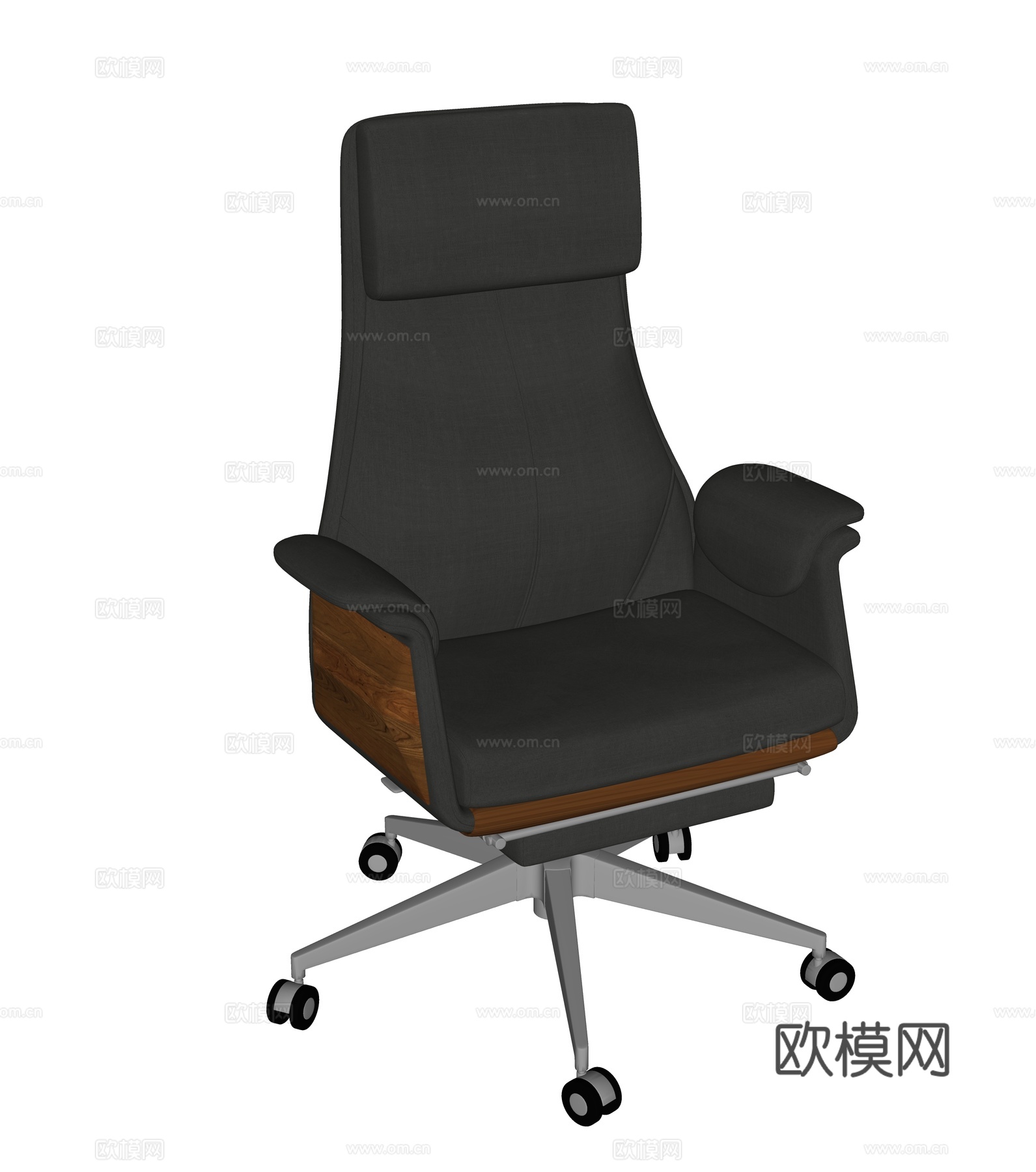 皮质办公椅su模型