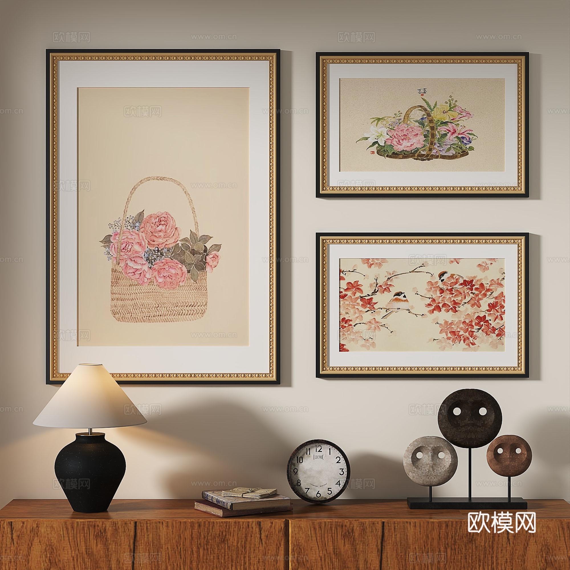 法式，中古，复古，轻奢，油画，现代，手绘，装饰画免费3d模型
