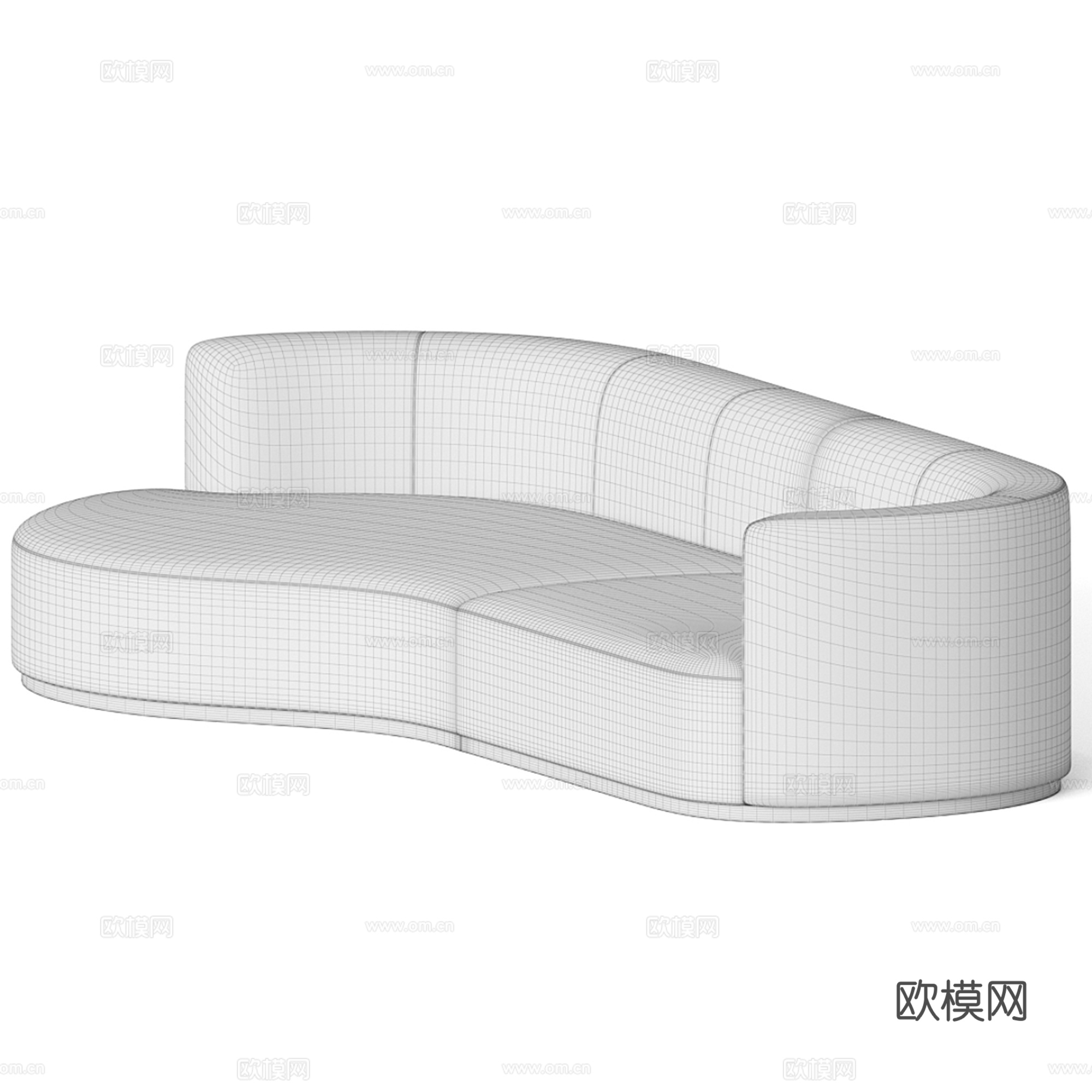 现代弧形多人沙发集合3d模型