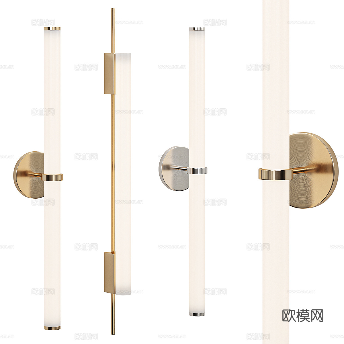 现代轻奢金属玻璃装饰壁灯3d模型