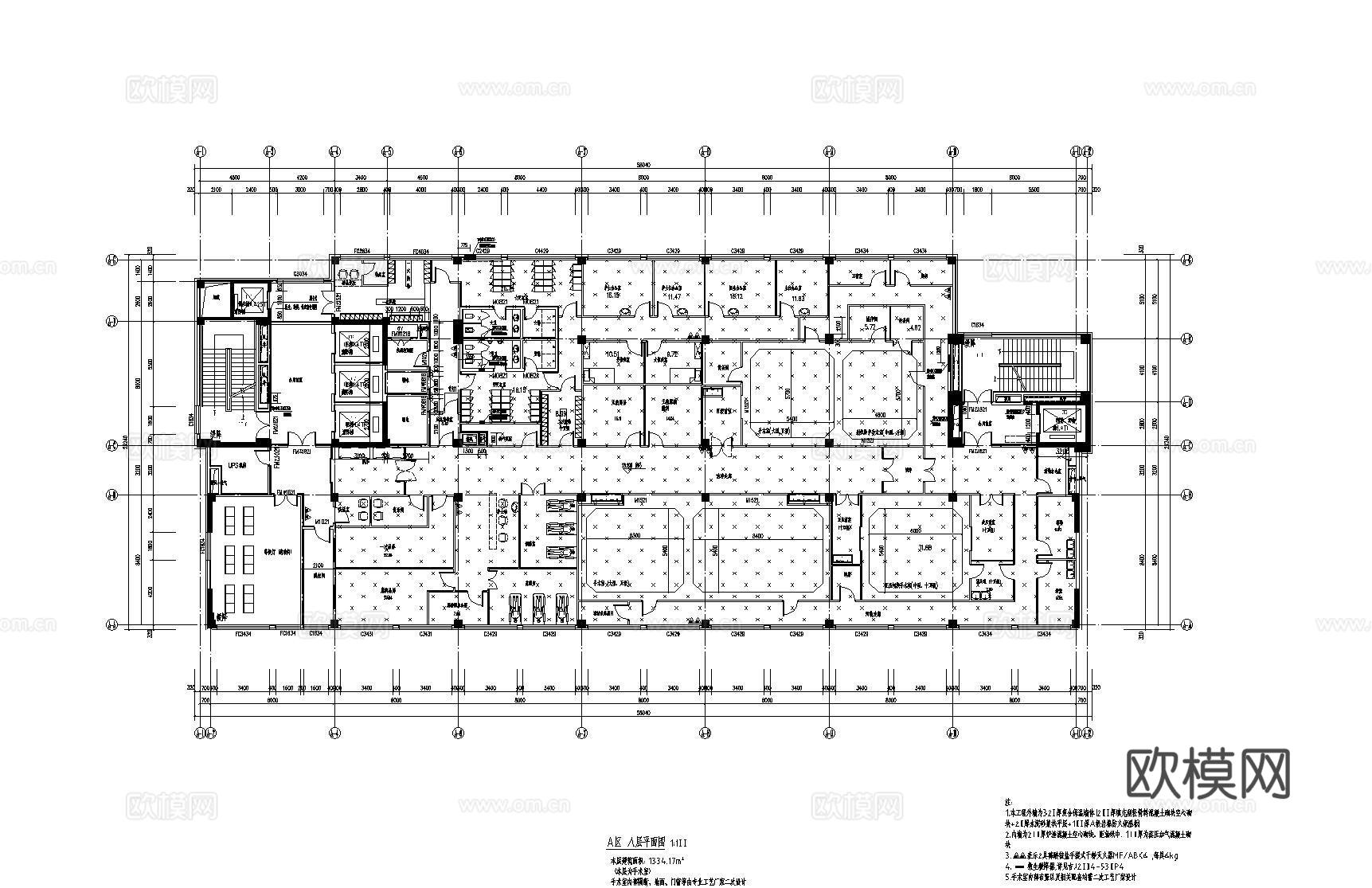 现代医院 住院部建筑 施工图 cad 平立剖cad施工图