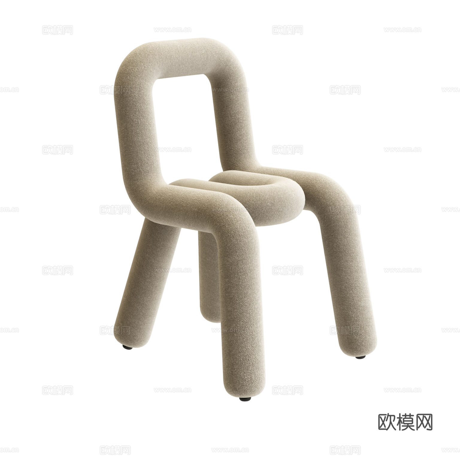 Moustache 现代单椅 极简单椅 布椅 梳妆椅 儿童椅3d模型