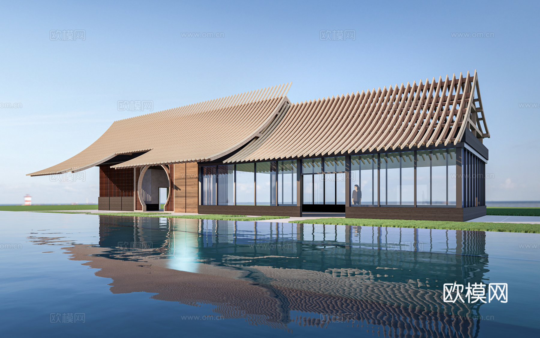 现代公厕建筑 厕所建筑 旅游厕所 公共卫生间su模型