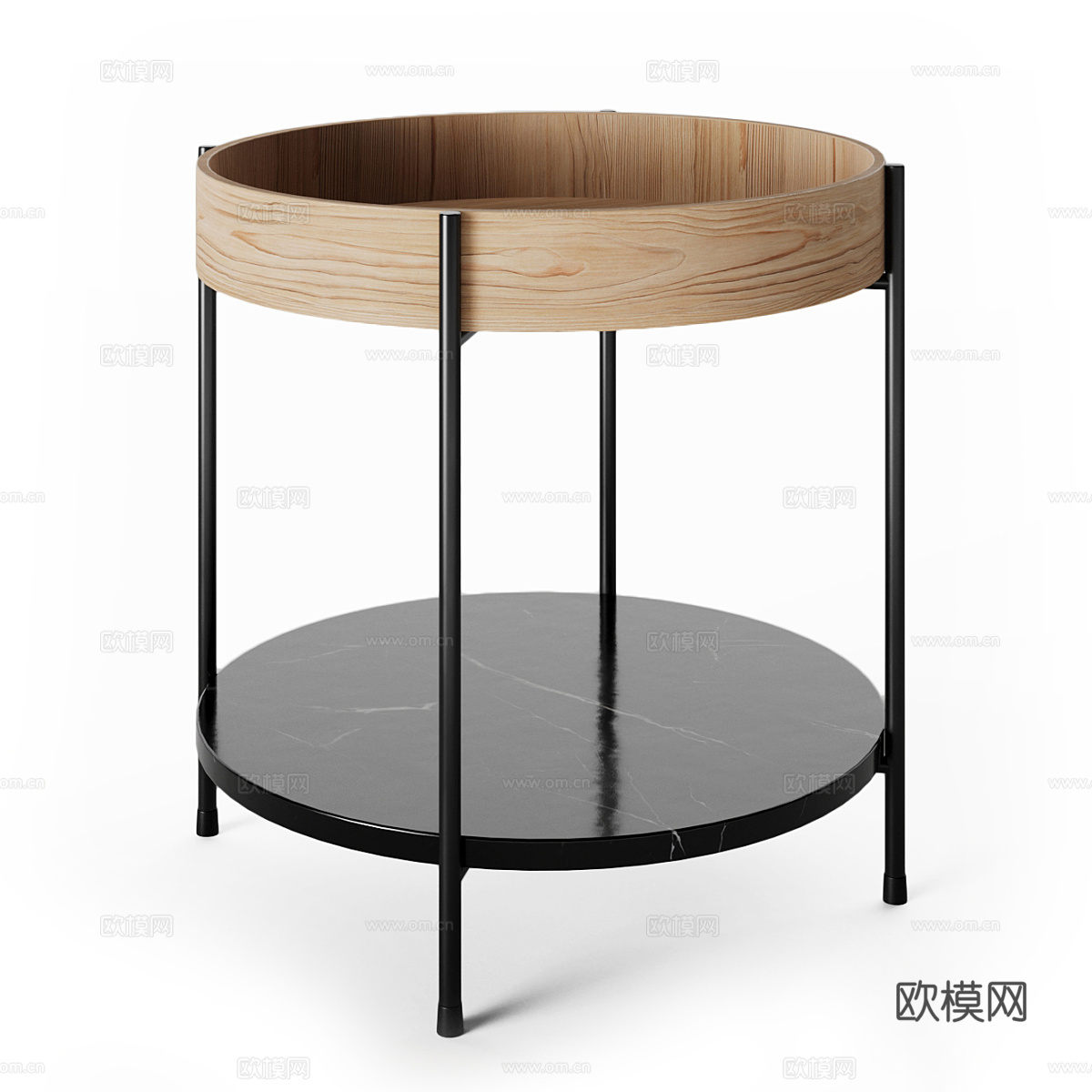 现代意式家具圆边几3d模型