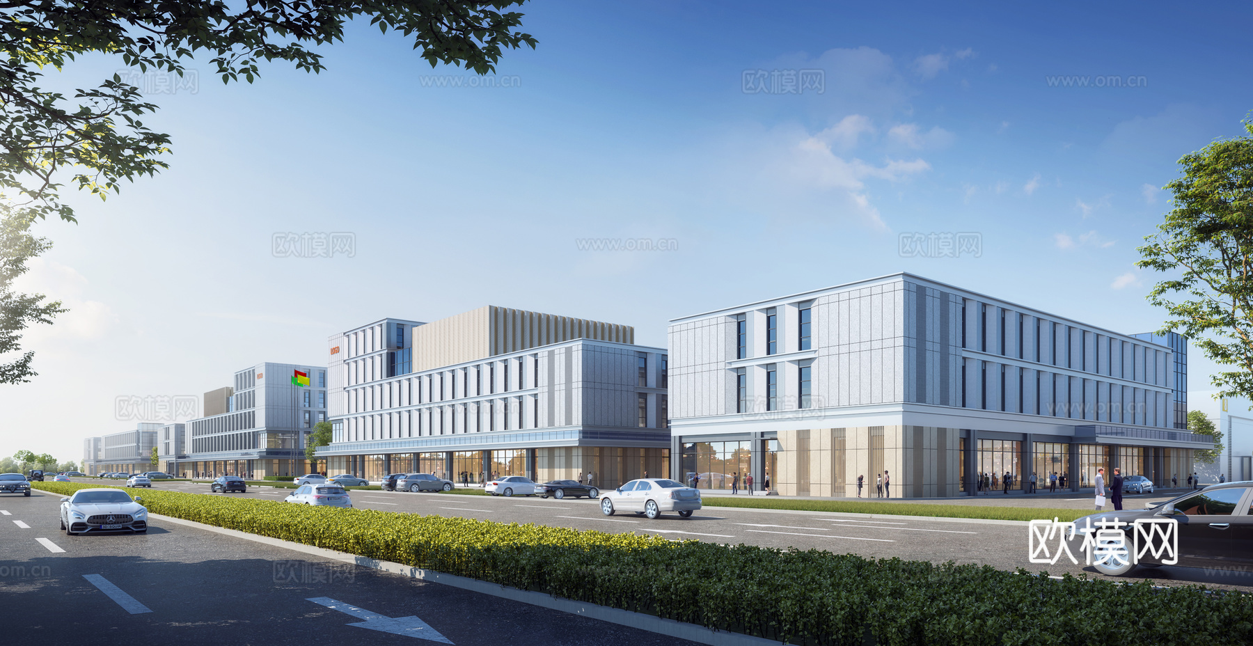 现代办公 产业园区 办公楼建筑su模型