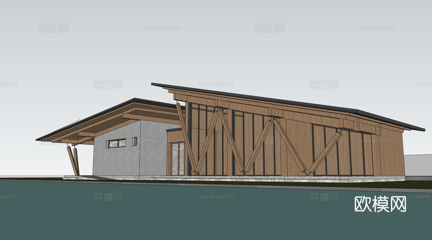 现代公厕建筑 厕所建筑 旅游厕所 公共卫生间su模型