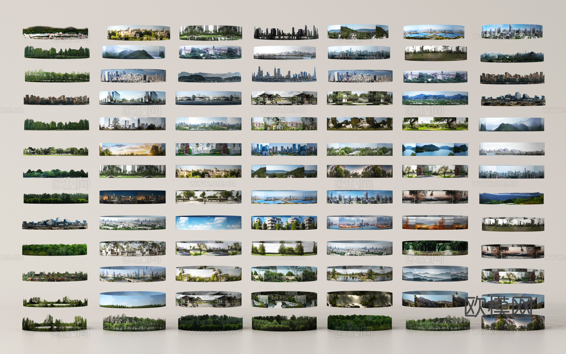 户外外景 环绕背景 环境贴图 城市外景 景观背景3d模型