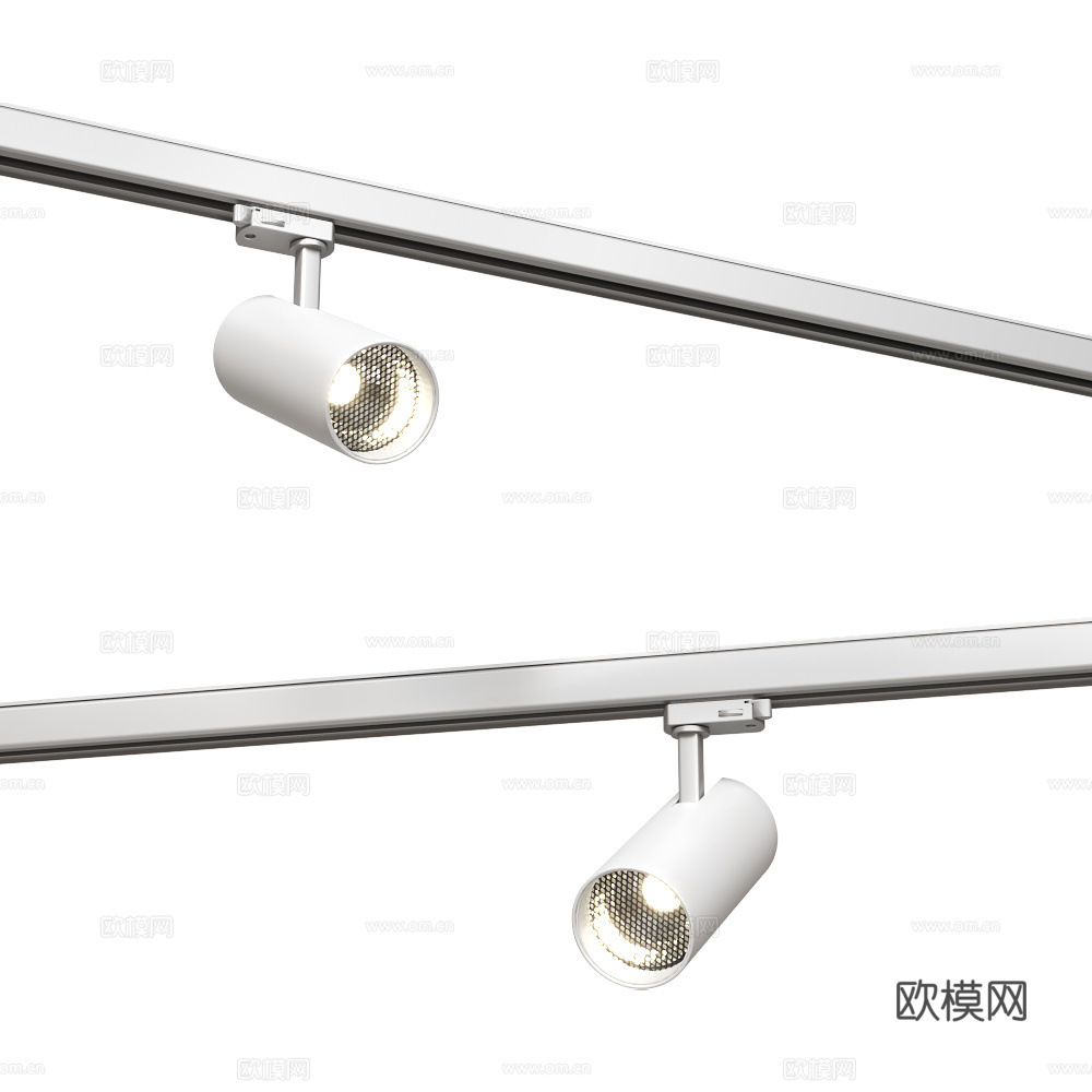 现代极简磁吸轨道射灯3d模型