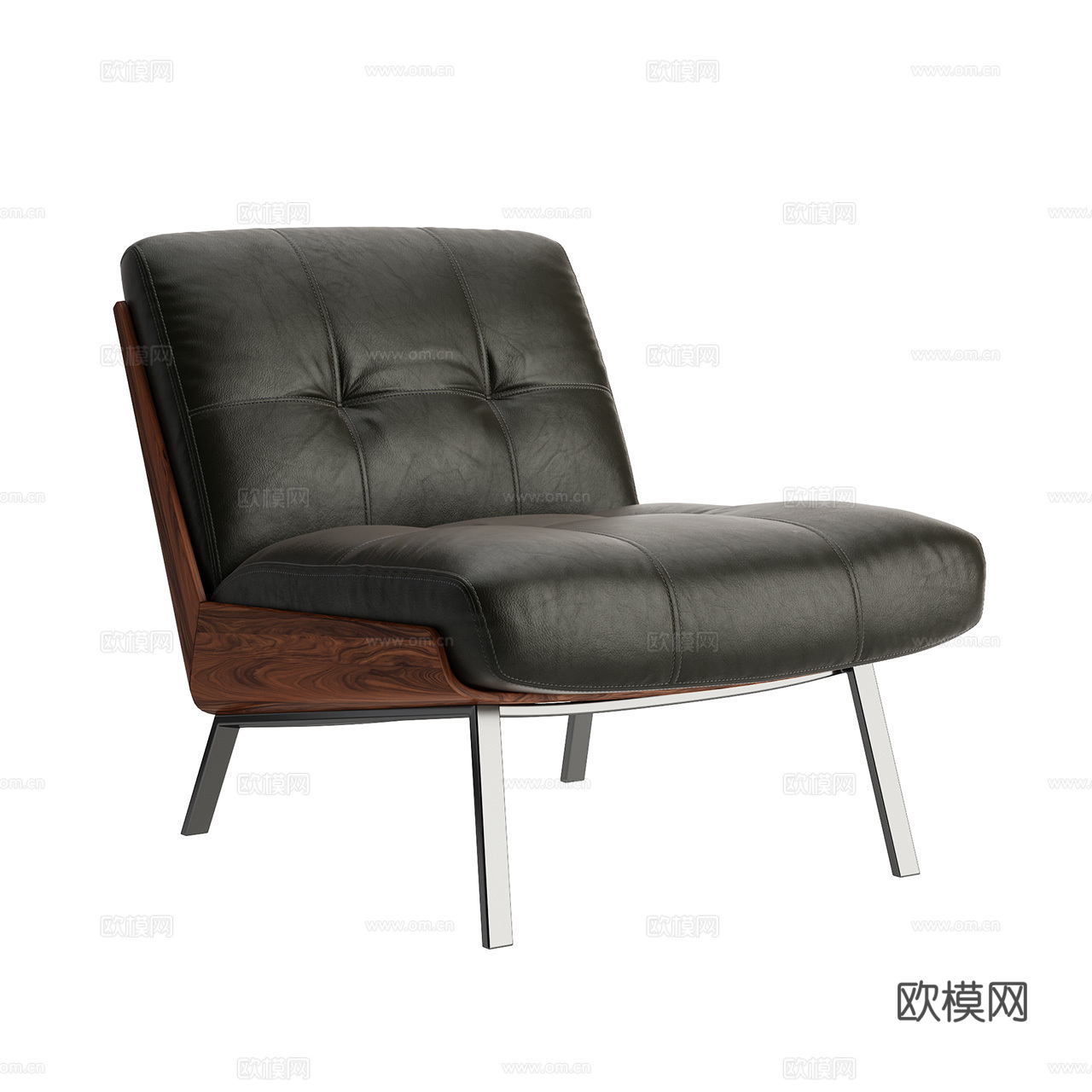 Minotti 意式休闲椅 皮革休闲椅 单人沙发椅 躺椅3d模型