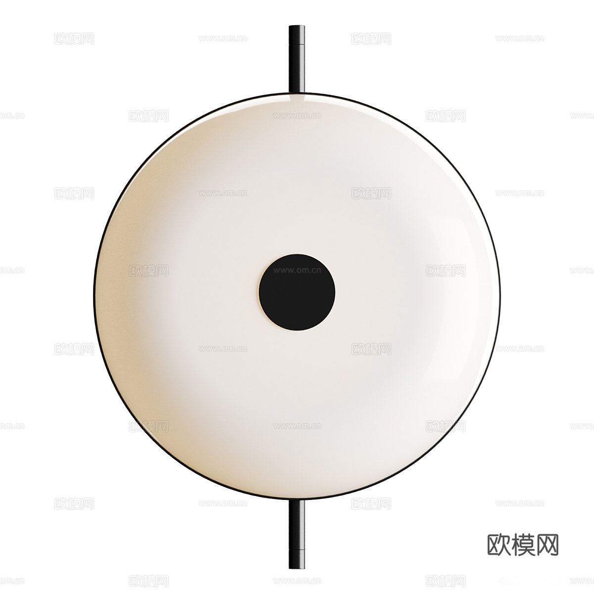 新中式轻奢圆盘玻璃装饰壁灯3d模型