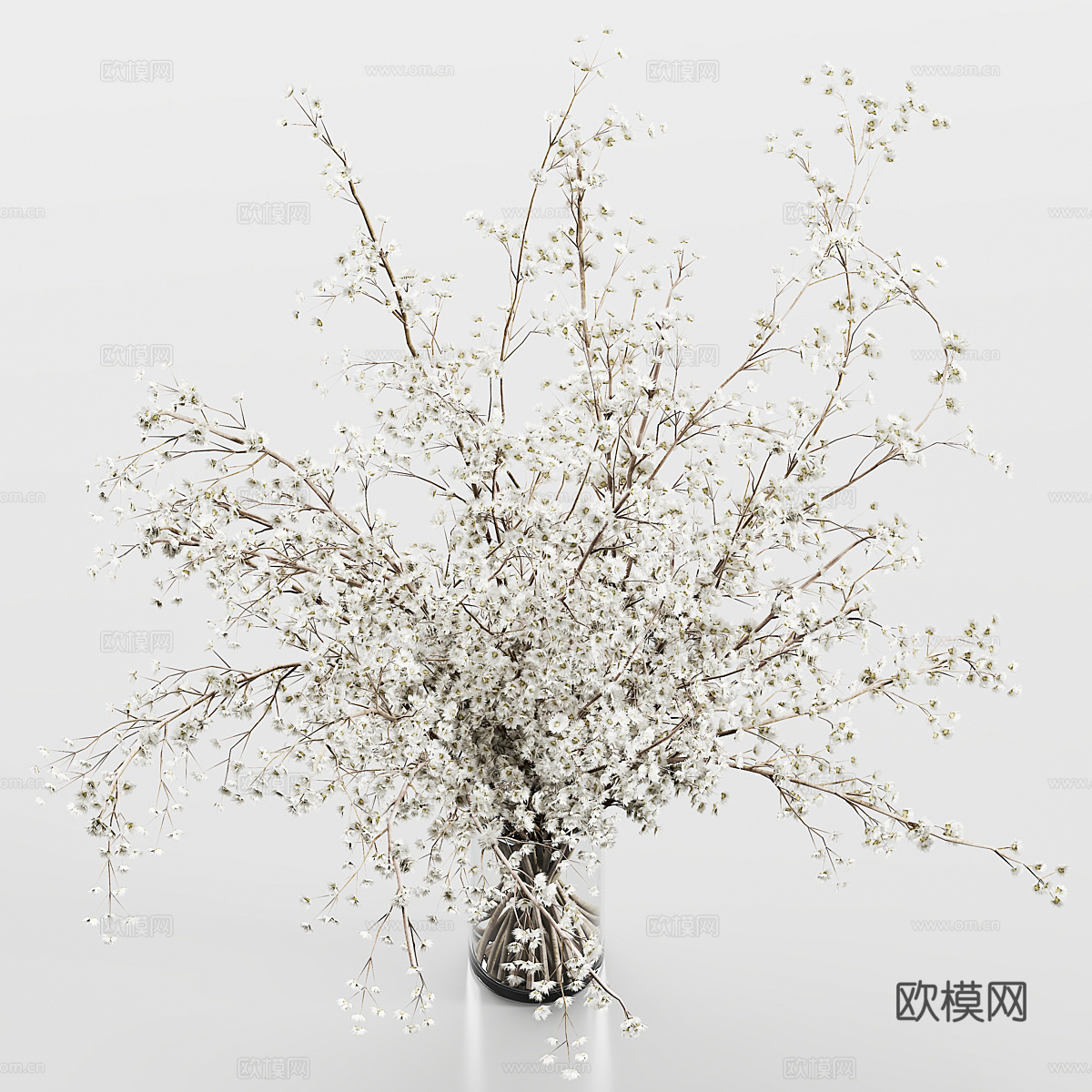 现代玻璃花瓶花艺3d模型