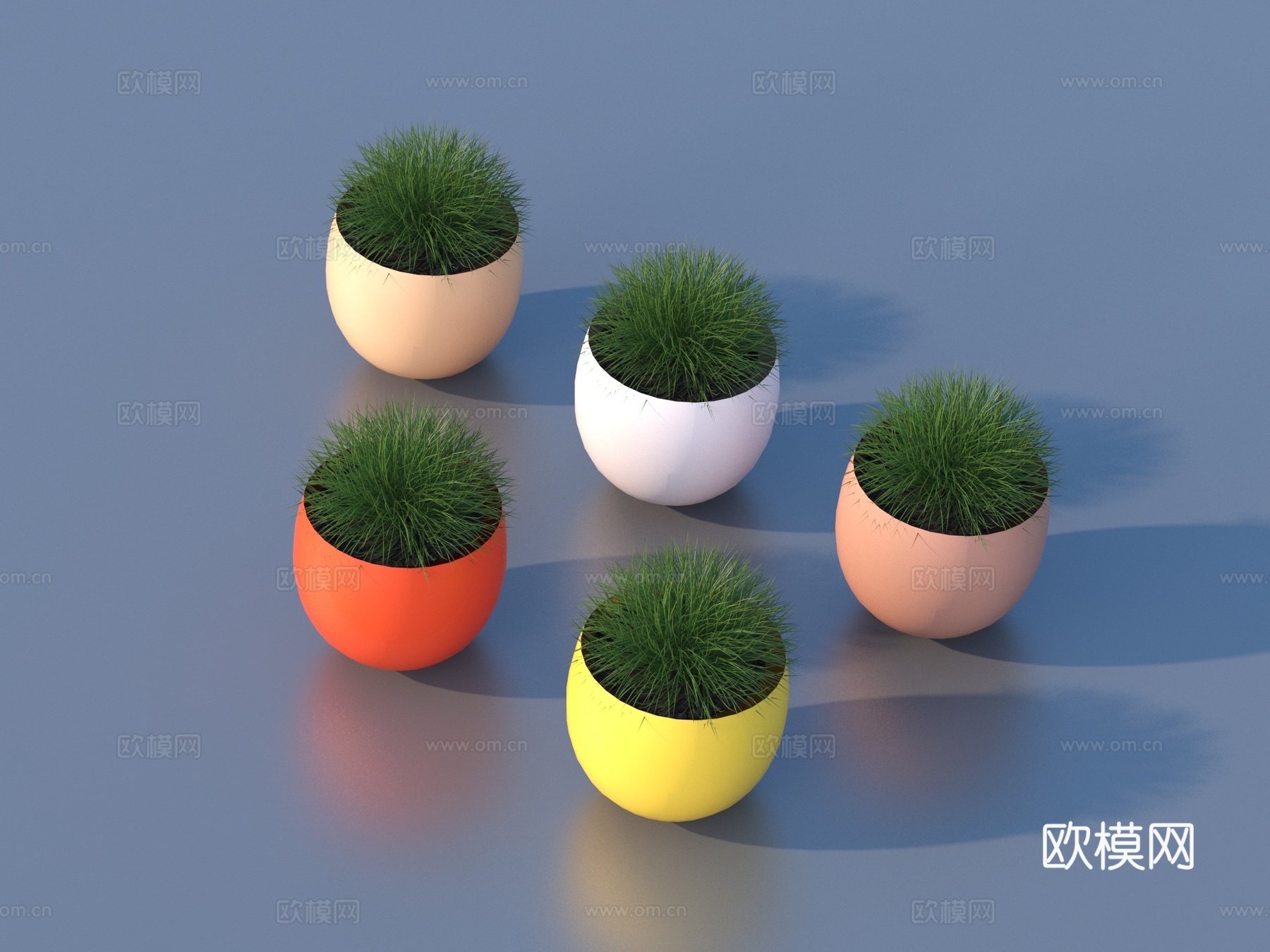 鸡蛋造型 盆栽 绿植3d模型
