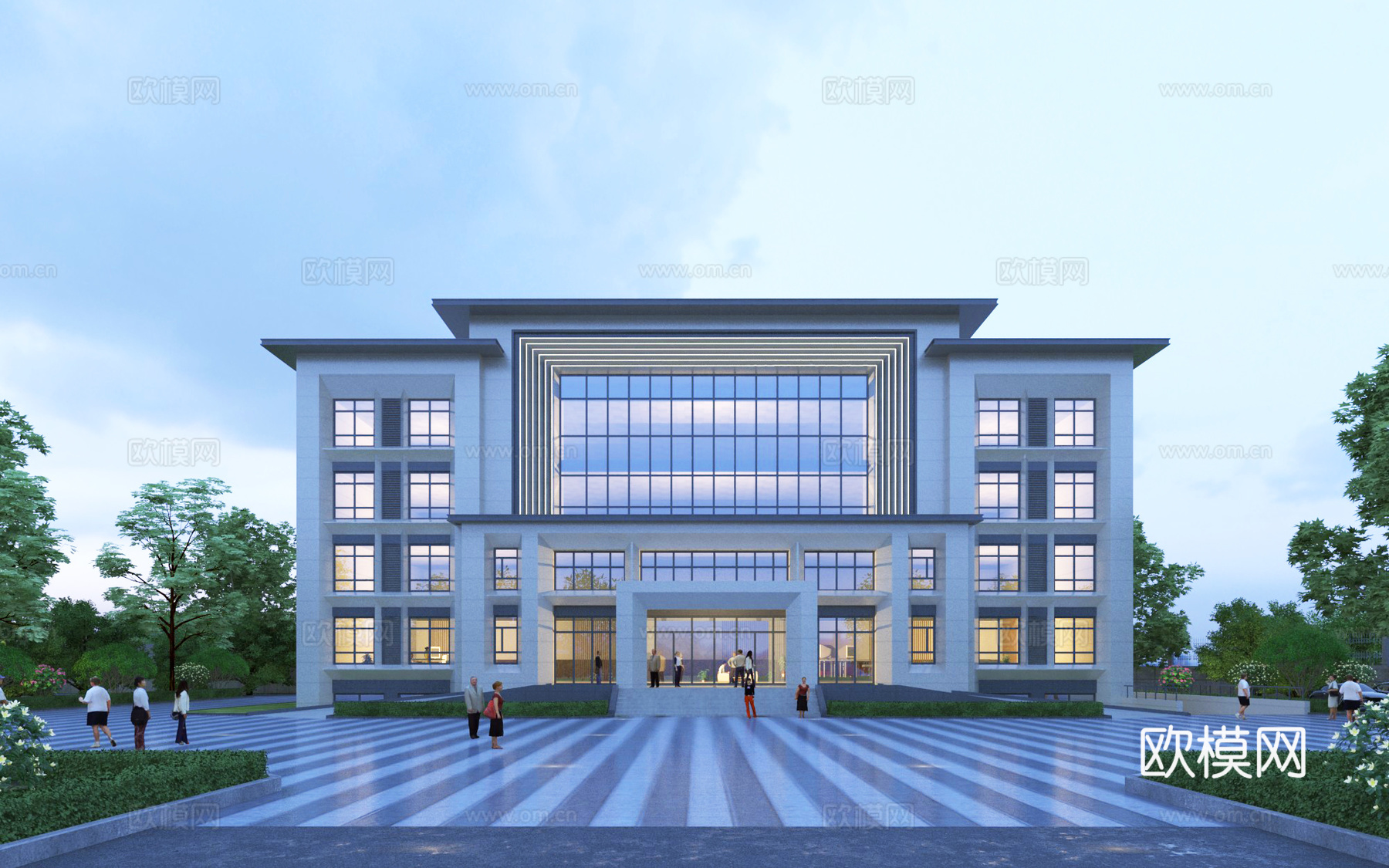 新中式现代办公楼3d模型