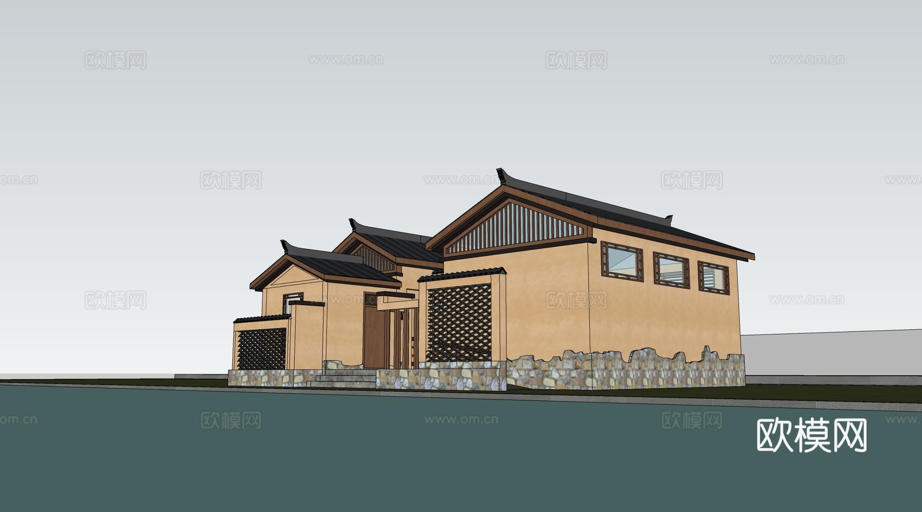 现代公厕建筑 厕所建筑 旅游厕所 公共卫生间su模型