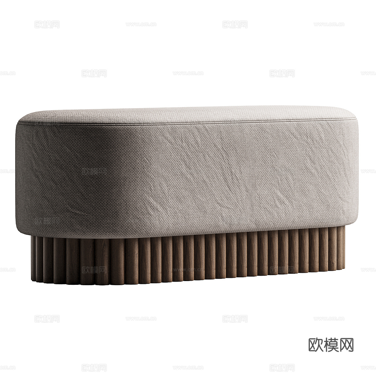 新中式侘寂布艺长凳 条凳 床尾凳3d模型