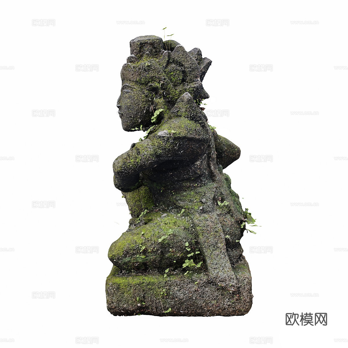 新中式侘寂庭院雕塑 马哈德瓦3d模型