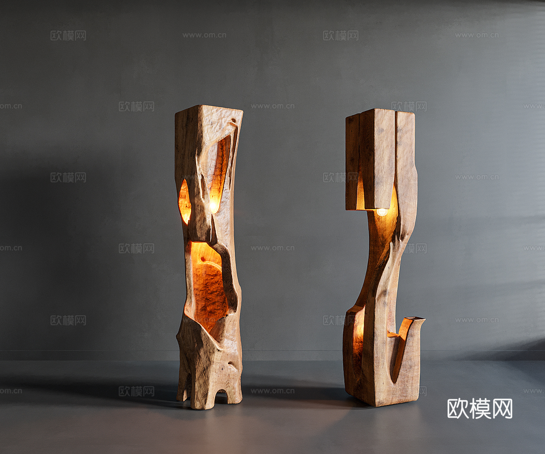 侘寂风落地灯3d模型