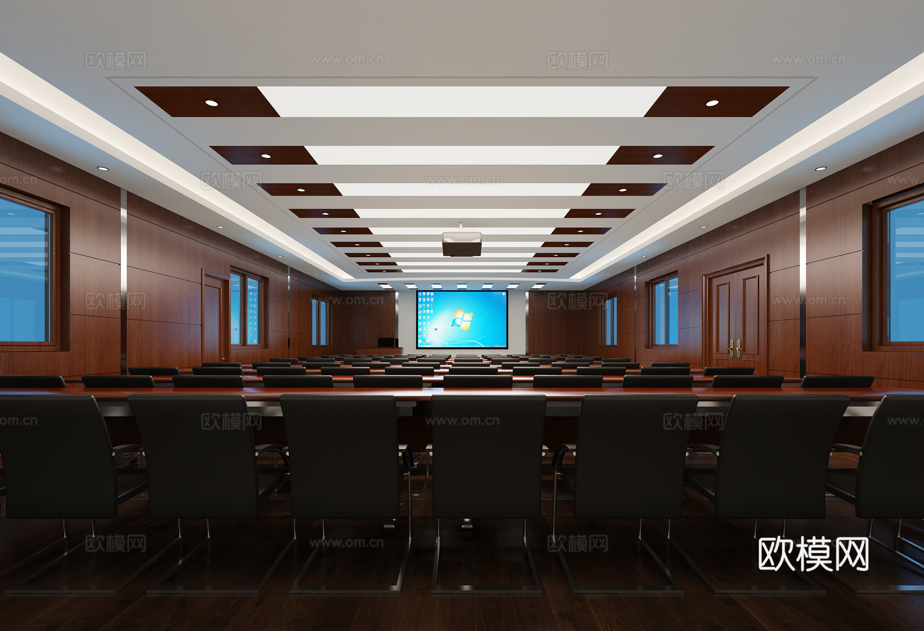新中式会议中心 会议室3d模型