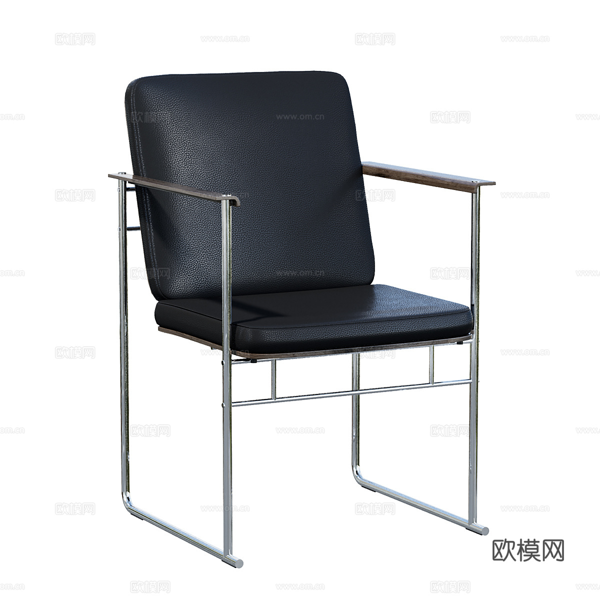 现代意式极简皮革办公椅3d模型
