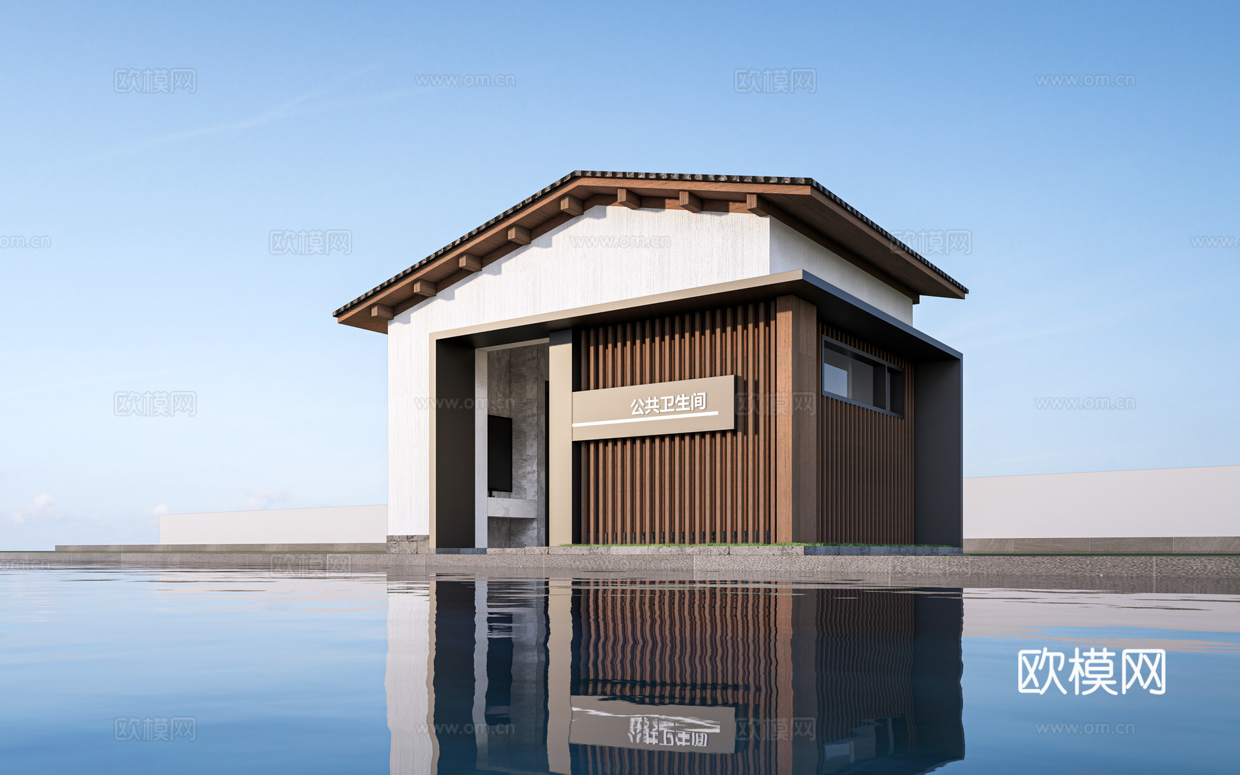 现代公厕建筑 厕所建筑 旅游厕所 公共卫生间su模型
